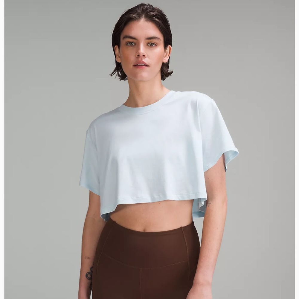 lululemon athletica Light Blue Short Sleeve Tee